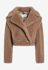 Max Mara Santos Cropped Teddy Coat Beige SANTOSWO/R_MAXM-001