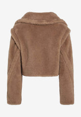 Max Mara Santos Cropped Teddy Coat Beige SANTOSWO/R_MAXM-001