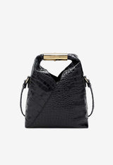 MM6 Maison Margiela Small Japanese Bag in Croc-Embossed Leather Black SB6WD0042P8650/R_MM6-T8013