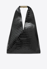 MM6 Maison Margiela Medium Japanese Bag in Croc-Embossed Leather Black SB6WD0043P8650/R_MM6-T8013