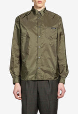 Prada Brand Label Long-Sleeved Shirt Khaki