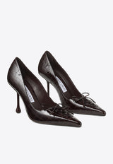 Scarlett 95 Croc Embossed Leather Pumps