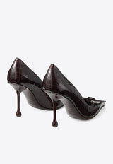 Scarlett 95 Croc Embossed Leather Pumps