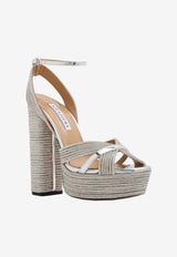 Aquazzura Sundance 140 Crystal-Embellished Platform Sandals SCYHIGS0-CYPCCC SILVER
