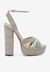 Aquazzura Sundance 140 Crystal-Embellished Platform Sandals SCYHIGS0-CYPCCC SILVER