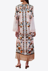 Borgo de Nor Seraphina Satin Midi Dress Multicolor SERAPHINA_PINK MULTI