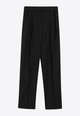 Max Mara Sesamo Pinstriped Wool Pants Black SESAMOCO/R_MAXM-002