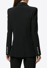 Balmain Double-Breasted Fitted Blazer Black SF27359V074 0PA BLACK