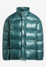 Prada Triangle Logo Glossy Down Jacket Teal SGC997OOO17XS/R_PRADA-F0491
