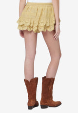 Isabel Marant Étoile Puria Ruffled Mini Shorts Yellow SH0255FAD1J05E/S_ISAET-10LC