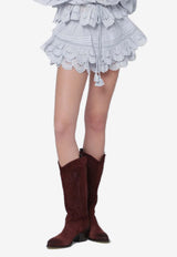 Isabel Marant Étoile Puria Ruffled Mini Shorts Light Blue SH0255FAD1J05E/S_ISAET-30LU