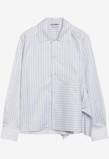 JW Anderson Striped Asymmetric Draped Shirt Light Blue SH0386PG1892/S_JWAND-023