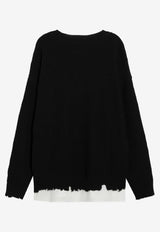 MM6 Maison Margiela Double-Layer Distressed Sweater Black SH0HL0037M13220/S_MM6-900