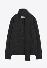 MM6 Maison Margiela Wool-Blend Cardigan with Scarf Gray SH0HP0010M13140_MM6-855M