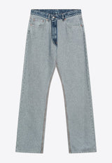 MM6 Maison Margiela Two-Toned Washed Straight-Leg Jeans Light Blue SH0LA0026M30018/R_MM6-967