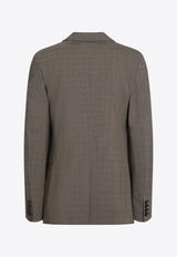 MM6 Maison Margiela Single-Breasted Buttoned Blazer Brown SH2BN0013M35437/Q_MM6-002F
