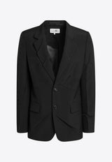 MM6 Maison Margiela Wool-Blend Single-Breasted Blazer Black SH2BN0016M35436_MM6-899