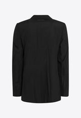 MM6 Maison Margiela Wool-Blend Single-Breasted Blazer Black SH2BN0016M35436_MM6-899