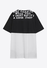 MM6 Maison Margiela Aids Print Colorblocked T-shirt Monochrome SH2GC0033M20048_MM6-100