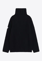 MM6 Maison Margiela Logo Patch Wool Turtleneck Sweater Black SH2HA0008M13166_MM6-900