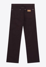MM6 Maison Margiela Straight-Leg Pants with Rivets Burgundy SH2LA0044S78548_MM6-227