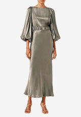 Shona Joy La Lune Belted Midi Dress SJ3998_SAGE