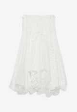JW Anderson Asymmetric Mixed-Lace Midi Skirt White SK0200-PG1912_WHITE