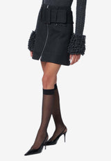 Patou Belted Wool Mini Skirt Gray SK0920240CO/R_PATOU-964G