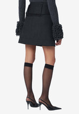 Patou Belted Wool Mini Skirt Gray SK0920240CO/R_PATOU-964G
