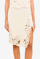 Shaya Broderie Anglaise Linen Skirt