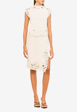 Shaya Broderie Anglaise Linen Skirt