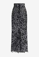 Maticevski Ada Glitter-Leaf Pencil Skirt Silver SK5524/24_SILVER