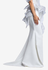 Maticevski Snaking Long Tailored Skirt White SK5572/24_WHITE
