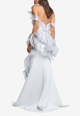 Maticevski Snaking Long Tailored Skirt White SK5572/24_WHITE