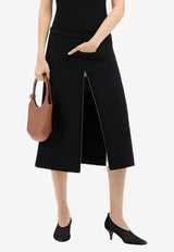Courrèges Heritage Zip Midi Skirt Black 324CJU181PL0052_9999