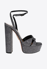 Aquazzura Sinner 140 Platform Sandals in Metallic Leather SNNHIGB0-MHVATH ANTHRACITE