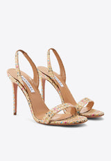 Aquazzura So Nude 105 Raffia Sandals SNUHIGS0-RWIMUL MULTICOLOR