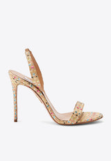 Aquazzura So Nude 105 Raffia Sandals SNUHIGS0-RWIMUL MULTICOLOR