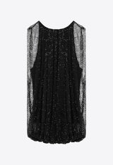 Sportmax Mesh Sleeveless Top Black