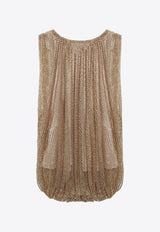 Sportmax Mesh Sleeveless Top Beige