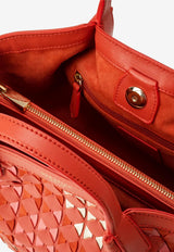 Serapian Mini Secret Mosaico Leather Shoulder Bag Red SRMDAWLL684519AMD3_CORAL