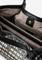 Serapian Small Secret Mosaico Leather Shoulder Bag Black SRMDAWLL684532A330_BLACK