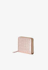 Serapian Mini Metallic Mosaico Leather Zip-Around Wallet Champagne SRMOSWSL712411K323_BEIGE