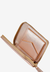 Serapian Mini Metallic Mosaico Leather Zip-Around Wallet Champagne SRMOSWSL712411K323_BEIGE