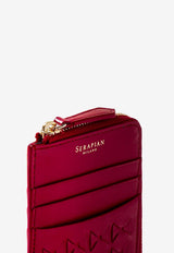 Serapian Mosaico Leather Zipped Cardholder Red SRMOSWSL714108K340_RED