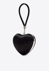 Self-Portrait Crystal Bow Heart Satin Clutch SS25-307B-B_BLACK