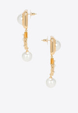 Self-Portrait Pearl Shell Earrings SS25-615E-GD_GOLD