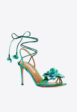 Aquazzura Summer Sun 85 Sandals in Metallic Leather SSNMIDS0-MFN-AQE