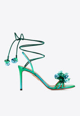 Aquazzura Summer Sun 85 Sandals in Metallic Leather SSNMIDS0-MFN-AQE