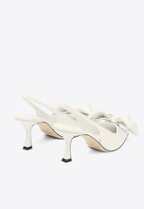 Jimmy Choo Staz 70 Oversized Bow Slingback Pumps Latte STAZ SB 70 GKT LATTE/LATTE